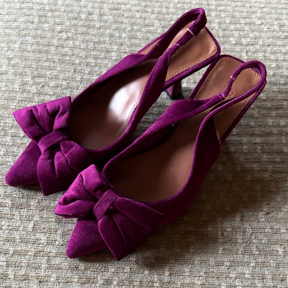 ASOS Purple Bow Slingback Heels
